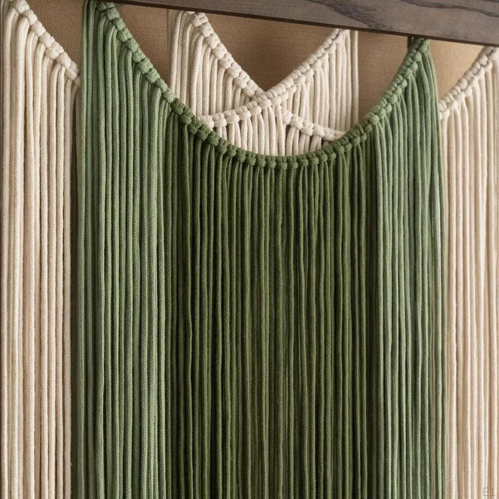 Boho Wall Hanging Handwoven Made of Wood And Polyester with Fringes Decorated Retro Design Suitable