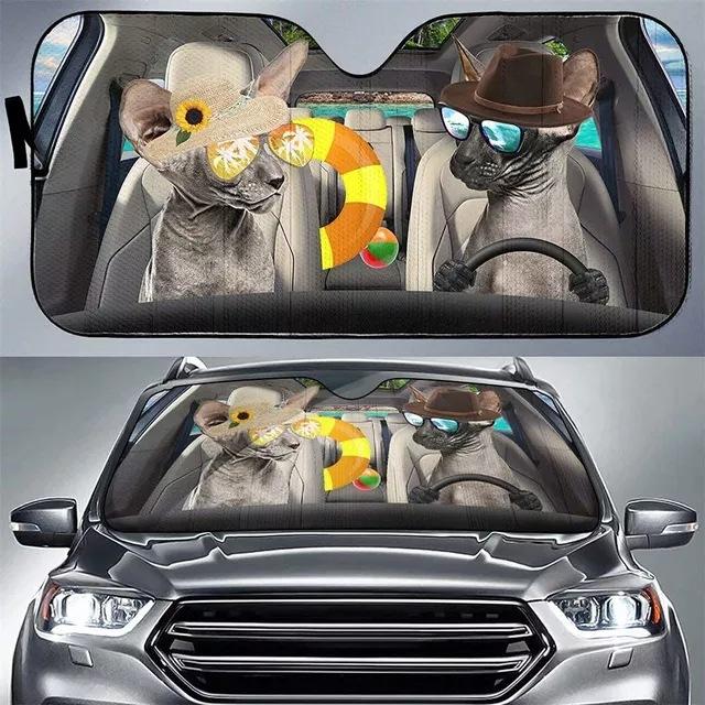 Car Sun Visor Funny Selfie Cat Car Windshield Sun Visor Uv Protection To Print