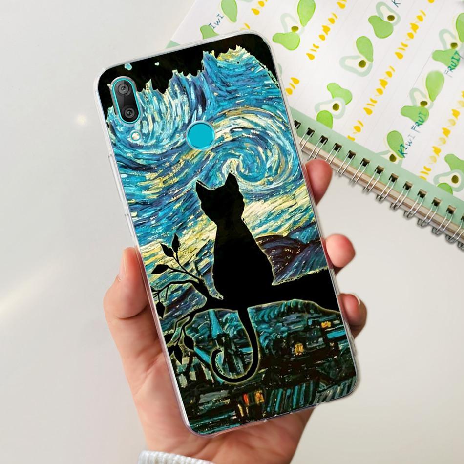 Чехол для телефона Huawei Y7 2019 Huawei Y7 Prime Pro (2019) DUB-LX1 LX2 LX3 Милый Пандa Цветочный Узор Мягкий Силикон ТПУ Чехлы