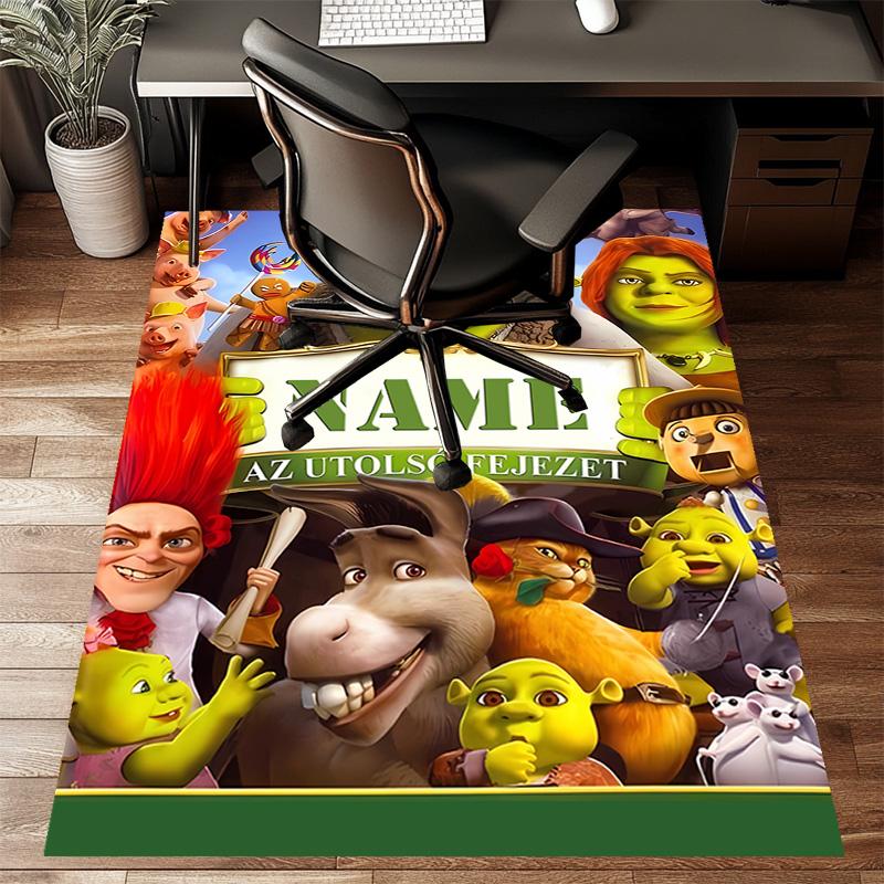 Custom Shrek Mat Personalized Name, Polyester Washable Indoor Entryway Rug, Gift for Christmas, Easter, Thanksgiving Day