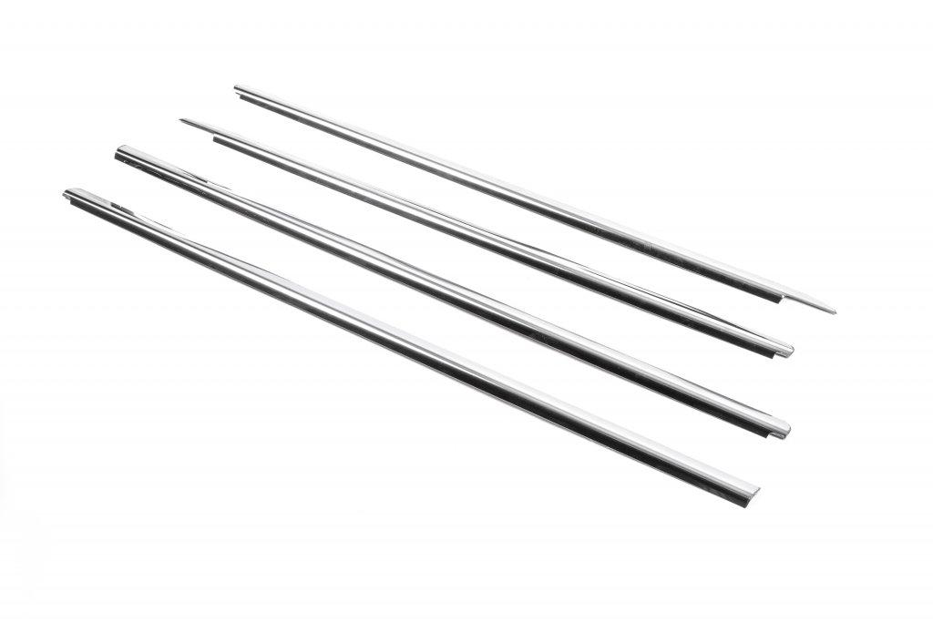 Окантовка стекол (4 шт, нерж.) OmsaLine - Итальянская нержавейка для Renault Sandero 2013-2022 гг