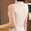 Women Vest Summer MODERN NEW SAGA Knitted T-shirt Sleeveless Basic Tees Wool Knit Tank Knit Top Turtleneck Female