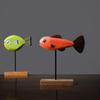 Nordic Wood Style Creative Wooden Fish Ornament Handmade Decoration Desktop Living Room Children's Room Decoration Gift