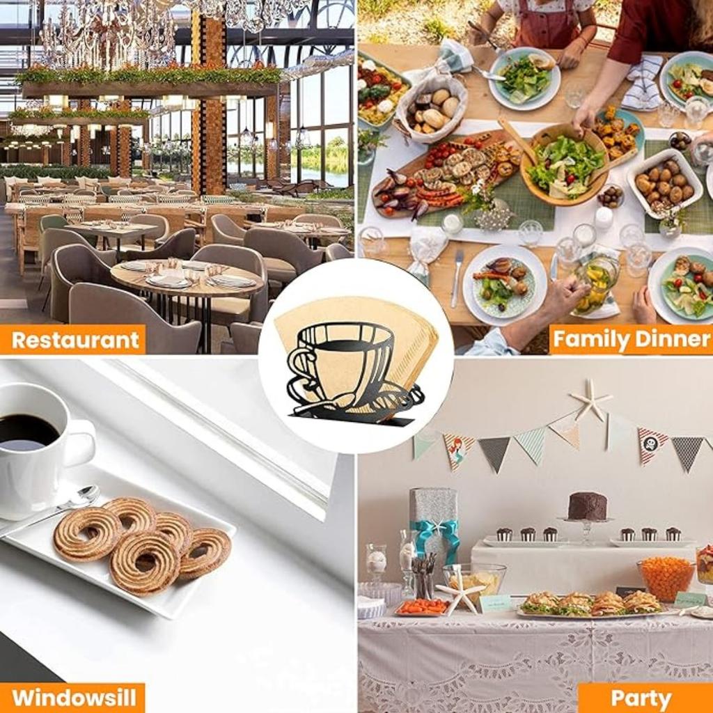 Подставка для бумажных салфеток для кухонных столов и столешниц | Черная оцинкованная подставка для салфеток | Декор для кофейни и ресторана