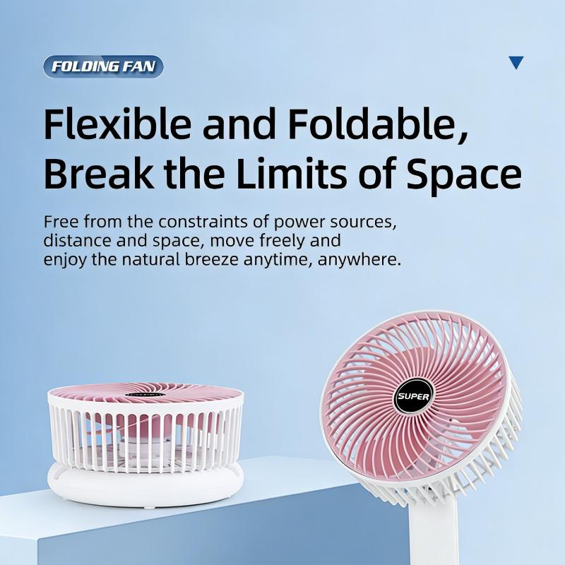 2026 Desktop Retractable Fan USB Rechargeable Folding Portable Silent Mini Air Circulator for Student Dorm Home Office