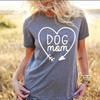 Funny Women T-Shirt Letters Print DOG MOM Funny Cotton Loose Short-sleeved T-shirt for Lady Tops Tee