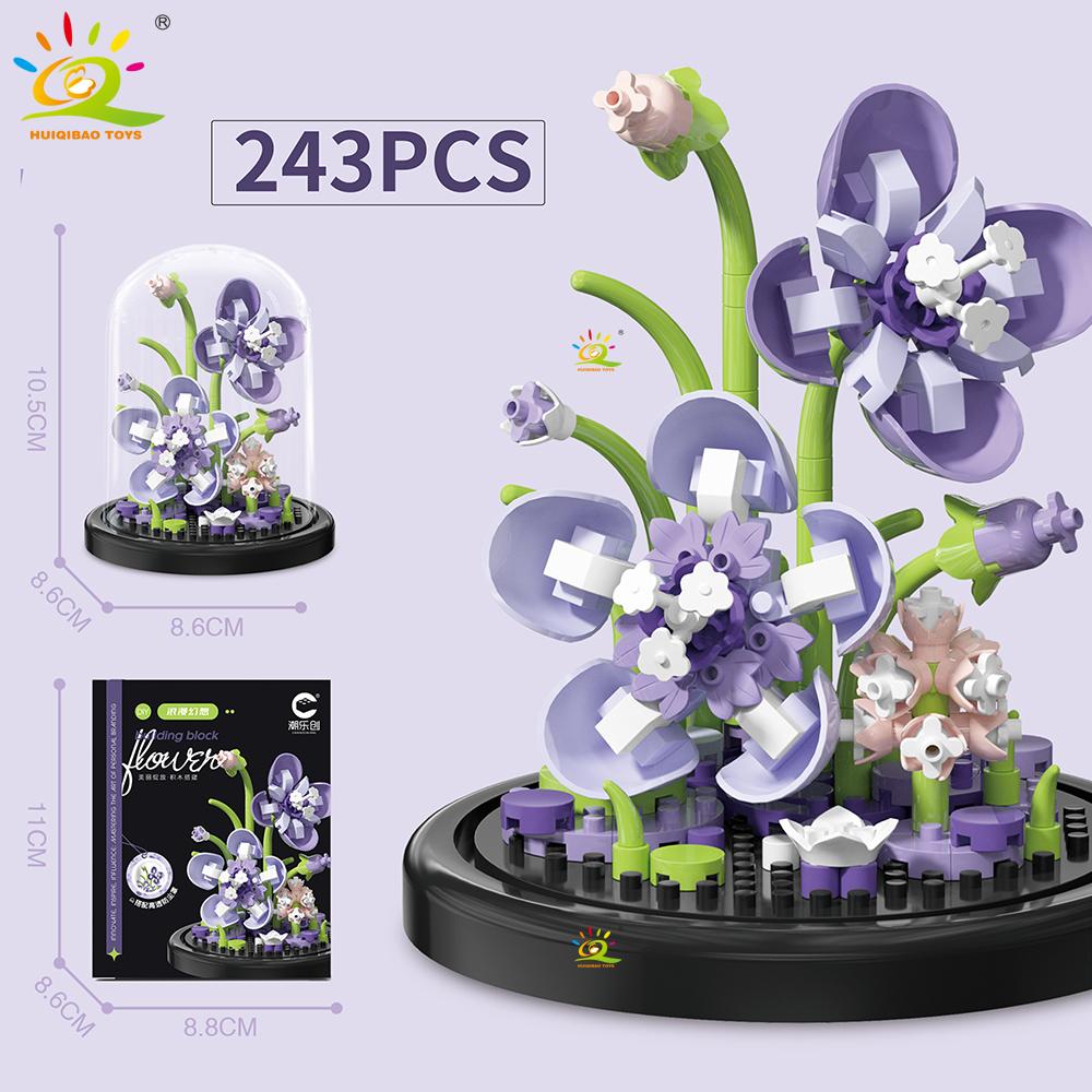 Вечный букет дисплей коробка микро строительные блоки цветок модель DIY домашний стол растение украшение кирпичная игрушка для детей