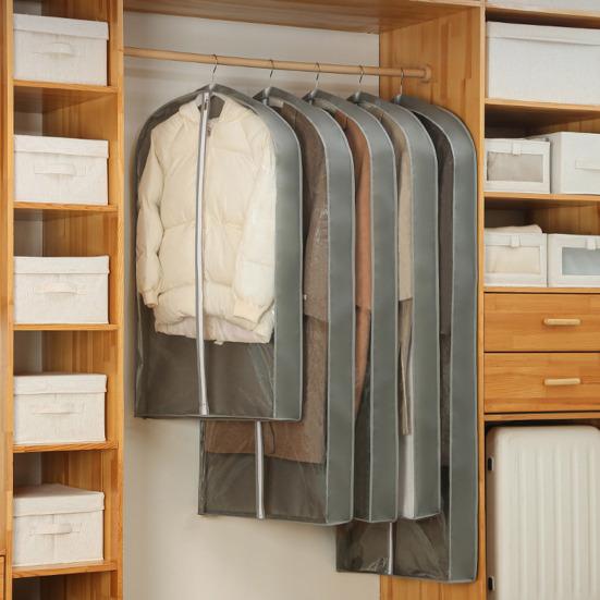 2 шт., прозрачные сумки для одежды, утолщенные, вместительные, водонепроницаемые, гладкие, на молнии, пылезащитные, для организации чехла для шкафа