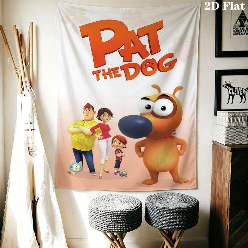 Pat the Dog Wall Hanging Printed Fabric Blanket Decorative Tapestries for Bedroom Living Room Home Decor