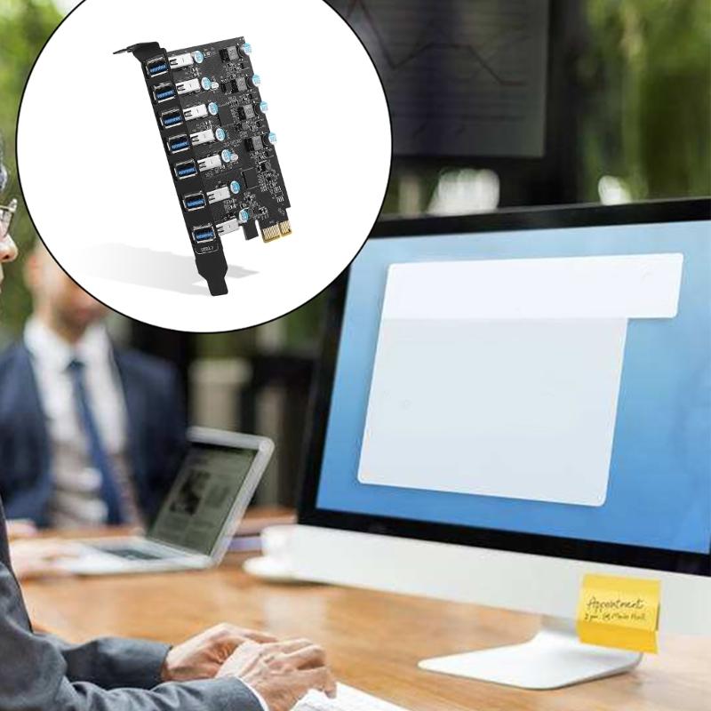Внутренний USB-конвертер-хаб PCI-E на 7-портовый USB3.0 адаптер расширения для настольного ПК хост-карта поддержка 10/8/7/XP-