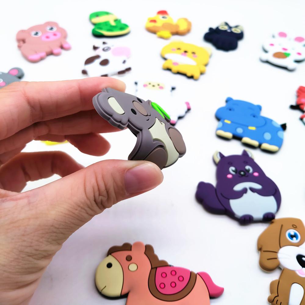 Новые магниты на холодильник из ПВХ для детей, магниты с мультяшными животными для декора холодильника, милые магниты на холодильник для детей, магнитная игрушка