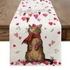 Дорожка для праздничного стола с принтом в виде сердца, утолщенная, термостойкая, 2 размера, простая в уходе, нескользящая, для Дня святого Валентина, для отелей, ресторанов, свадеб, банкетов, украшения стола