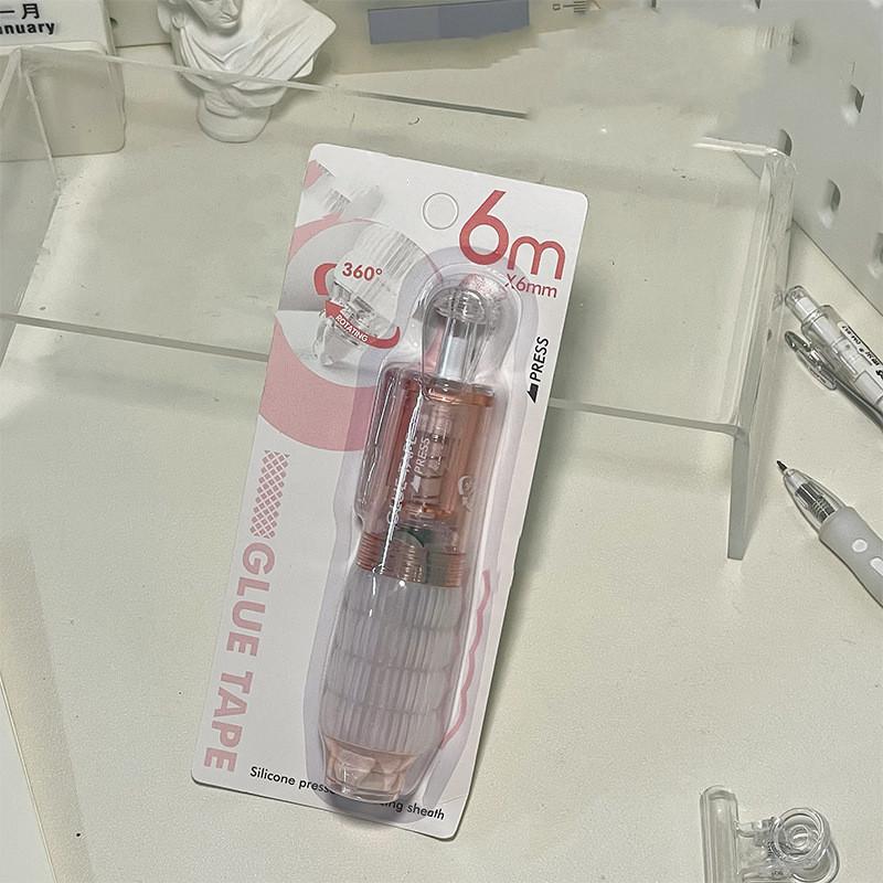 Креативный дизайн Стираемая двухсторонняя клейкая лента Ручка Стиль Простота Однотонная цветная точечная клейкая лента Стираемая декоративная лента для скрапбукинга Журнал