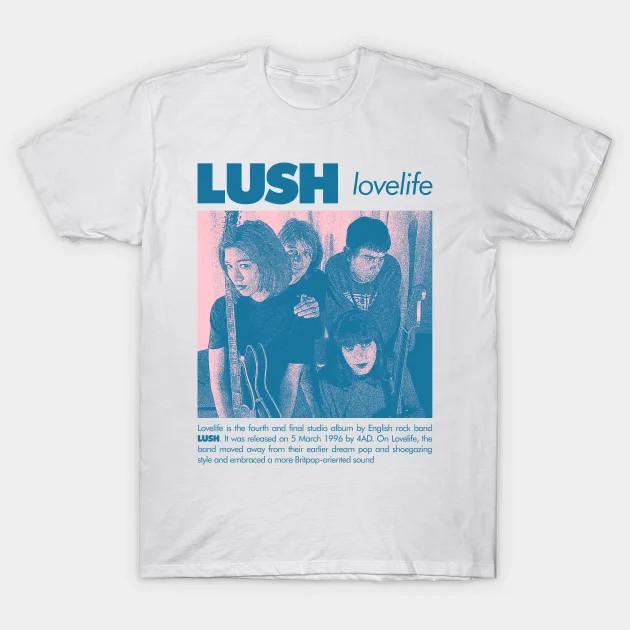 НОВАЯ Коллекция футболок Lush Band Белая Все размеры S-5XL Подарок для фаната Унисекс Футболка