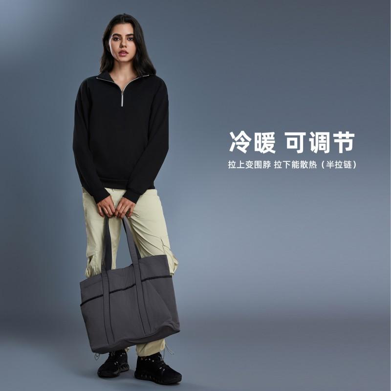 Womens Warm Fleece-Lined Half-Zip Hoodie Winter Loose Fit Casual Sportswear Top