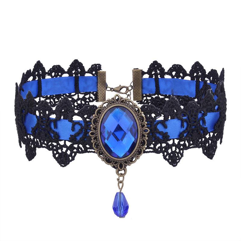 Gothic Retro Punk Lace Choker Necklace for Women
