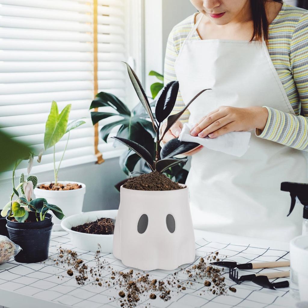 Halloween Ghost Planter Home Decoration Ghost Bucket Decor Planter
