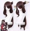 Anime 80cm Genshin Impact Cosplay Beidou Wig Brown Long Straight Bangs Heat Resistant Hair Women Role Play Wigs