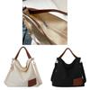 Large Canvas Shoulder Bag For Women With Multiple Pockets And Zipper Closure