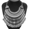 Retro Alloy Fringed Necklace, Personalized Exaggerated Electroplated Female Collarbone Chain, Coin Fringed Necklace