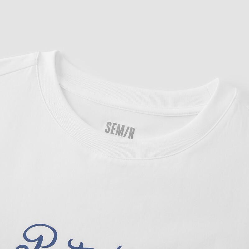 Женский летний набор Semir: футболка с принтом-буквой и джинсовый комбинезон на лямках