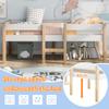 Bed Children's Bed with Drawer and Fall Protection, Solid Pine Wood-90x190 cm-White & Oak