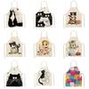Cute Cartoon Cat Apron Kitchen Cooking Baking Cafe Apron Suitable for Men and Women Anti-fouling Cleaning Tools
