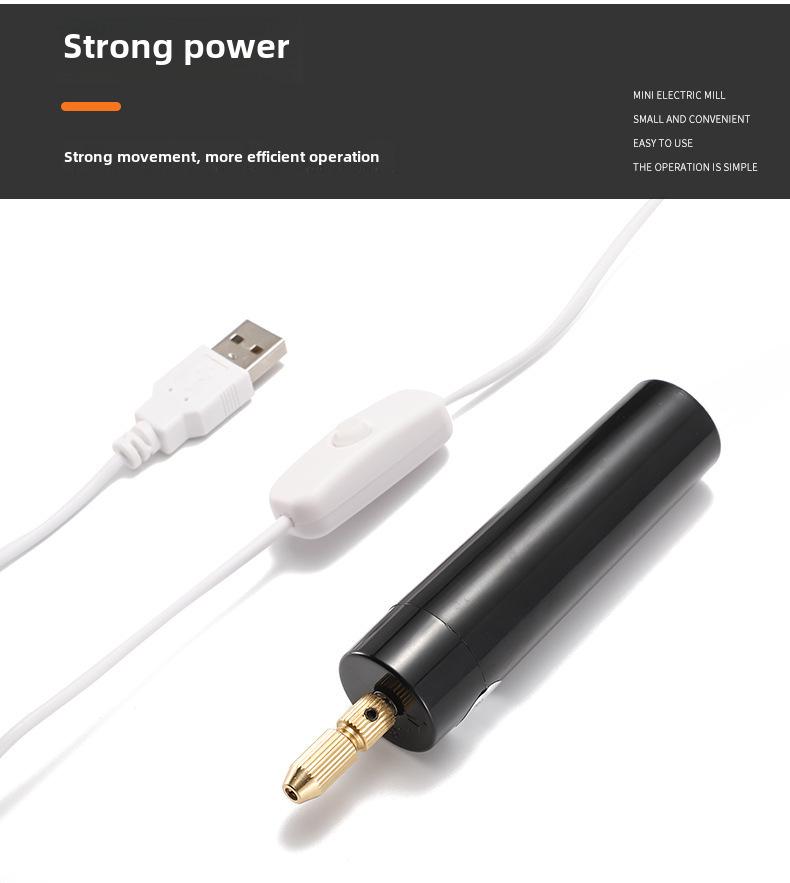 5 В черная USB мини ручная электрическая дрель для перфорации акрила и жемчуга