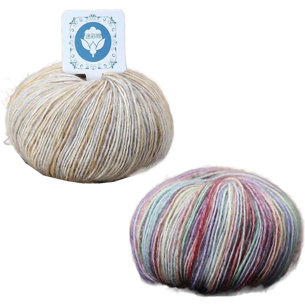 Manual Hand Knitting Yarn Multicolored Crochet Thread Yarn Sturdy Knitting Wool Yarn  Blanket