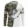 Мужская футболка с 3D принтом для рыбалки, свободная уличная одежда, топы, осенний повседневный пуловер с круглым вырезом, унисекс, футболки с длинными рукавами