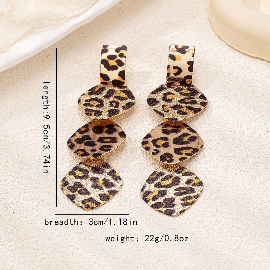 Leopard Print Long Tassel Earrings for Women