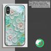 Крем-белый с лепестками чехол для iPhone 17 Pro Max 16E 15 Pro 14 13 Plus 12 mini 11 XR Xs 7 8 16 Air черный Стеклянный чехол для телефона