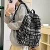 Школьная сумка женская студенческая ретро колледж шерстяной рюкзак новый осенне-зимний универсальный клетчатый commuting travel backpack