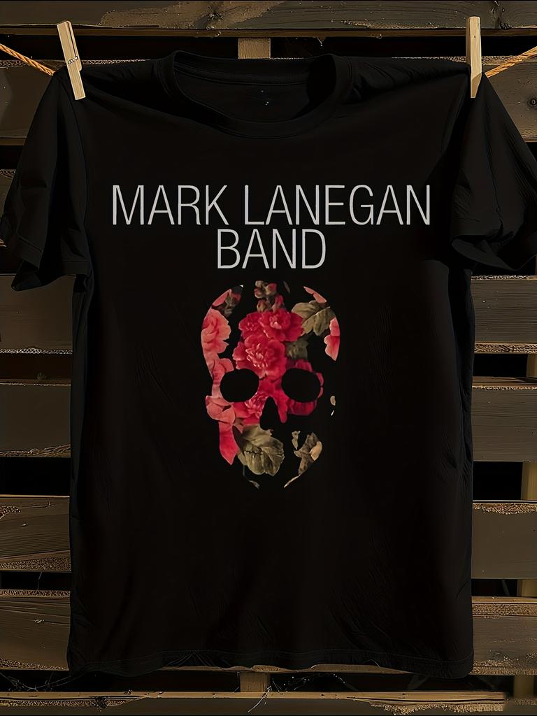 Mark Lanegan Band Heavy Cotton Black Band Logo T-Shirt Mens Tshirt Womens Tshirts with Letters Print Short Sleeves T-Shirt Casual Street Tee Shirt Top