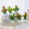 Artificial Flowers Bonsai Vase for Home Decoration Mini Potted Festival Wedding Ornamental Flowerpots Bathroom Windowsill Plants