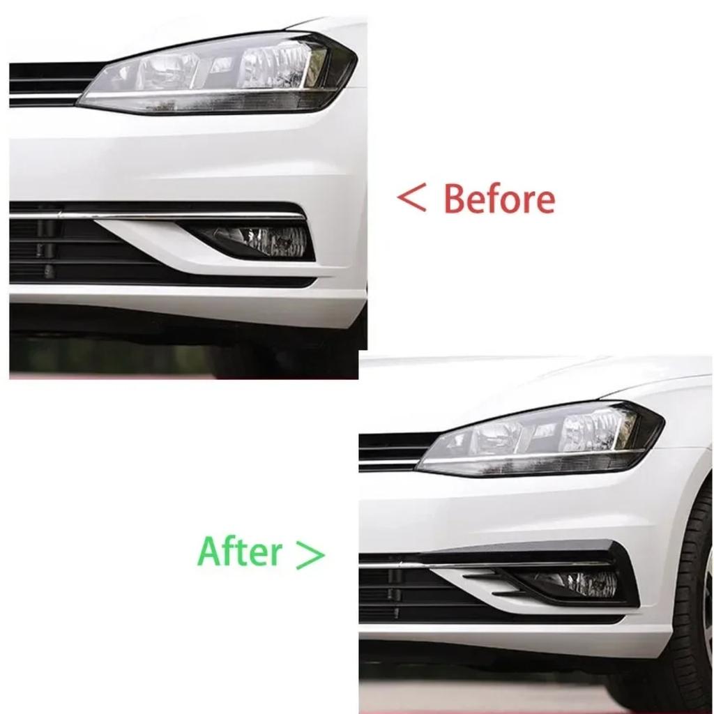 Car Front Fog Light Lamp Cover Bumper Grille Decorative Trim Sticker Tuning For VW Golf 7.5 Golf MK7.5 2017 2018 2019 Body Kits