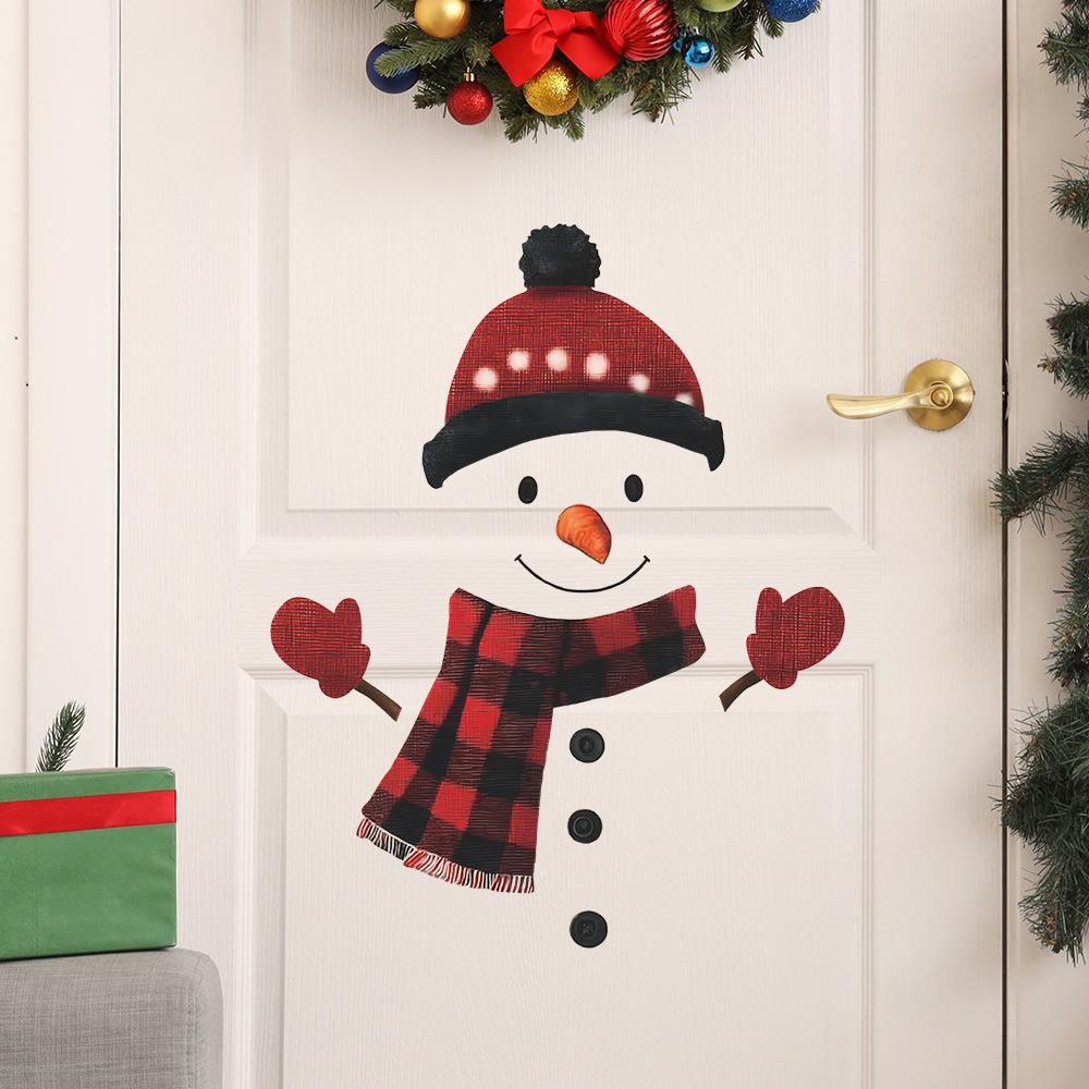 Cartoon Christmas Snowman Scarves Gloves Kitchen and Dining Room Beautification and Decoration Wall Stickers