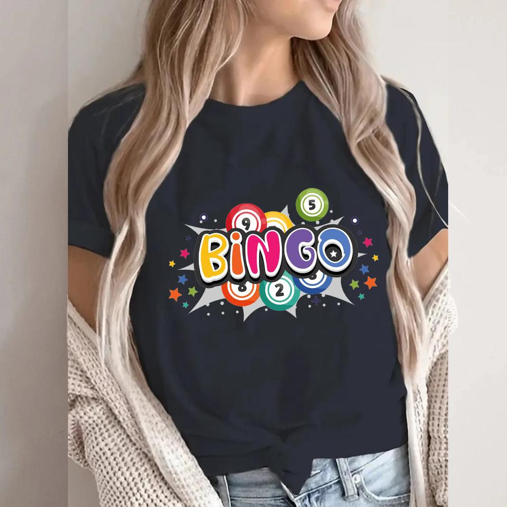 Bingo Night Print Graphic Streetwear Fashion TShirts Harajuku Clothes Short Sleeve Summer Tee Casual FeUnisex Tops