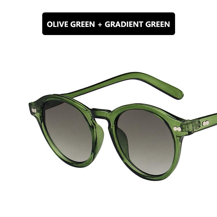 Солнцезащитные очки в маленькой оправе зеленого цвета в стиле ретро 2021 года — модный европейский и американский стиль