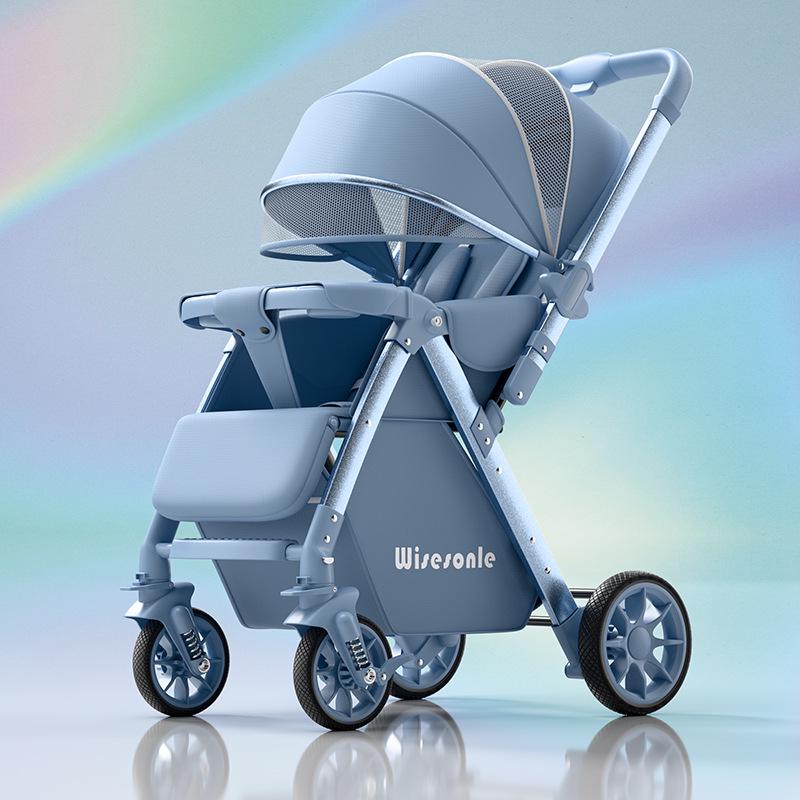 Elevated Baby Stroller: Reclining, Lightweight, Foldable, Two-Way Shock Absorption for Newborns