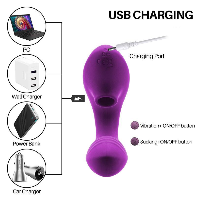 Vagina Sucking Wearable Vibrator 10 Speeds Vibrating Sucker Suction Clitoris Stimulator Flexible Oral Sex Toy