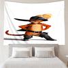 Puss In Boots Print Tapestry, Backdrop, Easy Setup, Ideal for Bedroom, Office & Living Room, with Aesthetic Wall Hanging Decor.