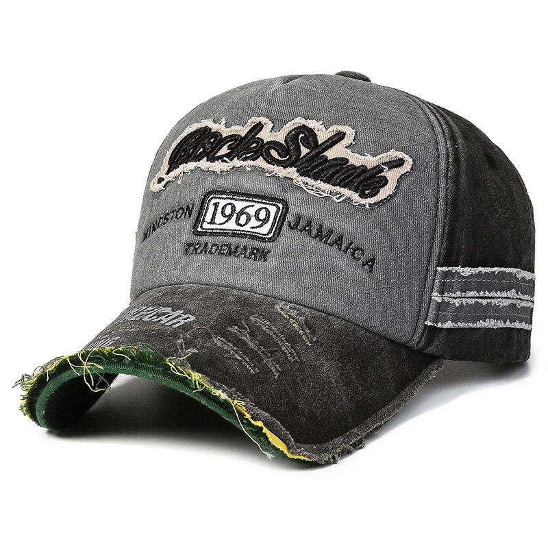 Style Street Urban Hop Hip Snapback Adjustable Women For Hat Visor Casual Stitching Embroidered Shark Cotton Pure Letterings Alphabet Large Cap Trendy