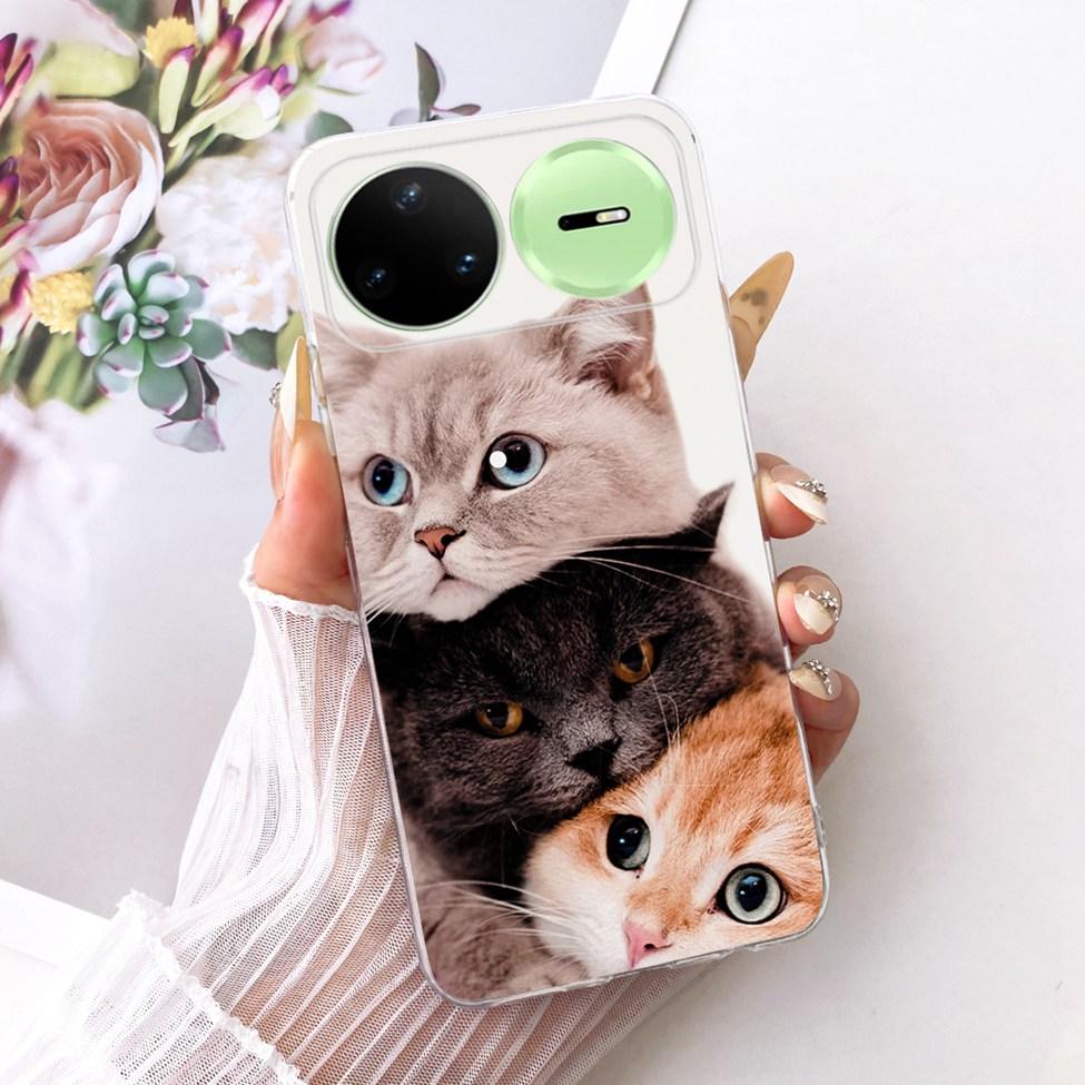 Clear For Huawei Nova 15 Pro Case KLE-AL00U Luxury Cute Cat Fashion Butterfly Cool Painted Casing For Huawei Nova15 Pro Cover