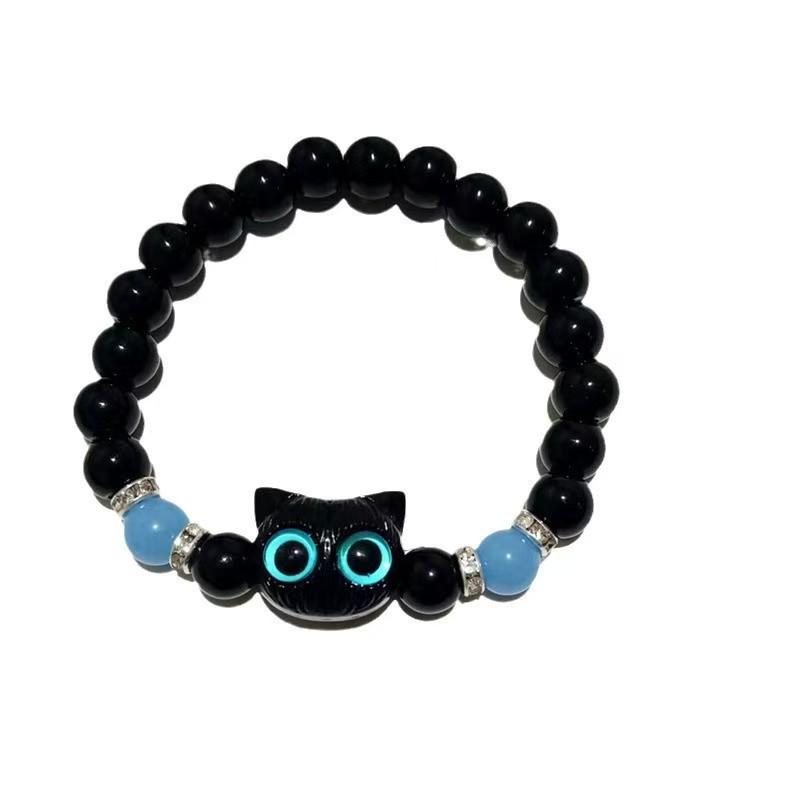 Браслет из бусин с лотосом и кошкой удачи: Стильный подарок для девушек