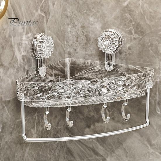 Угловая настенная полка с присоской, стойка для хранения, прочная, выдерживающая большую нагрузку, легко устанавливаемая, прочная полка-органайзер для душа