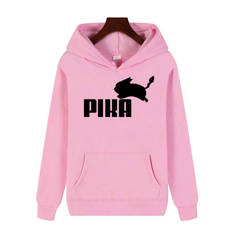 Women Hoodies Japanese Anime Pika  Harajuku Pullover Black White Sweatshirt Spring Autumn Women Casual Streetwear Hoody