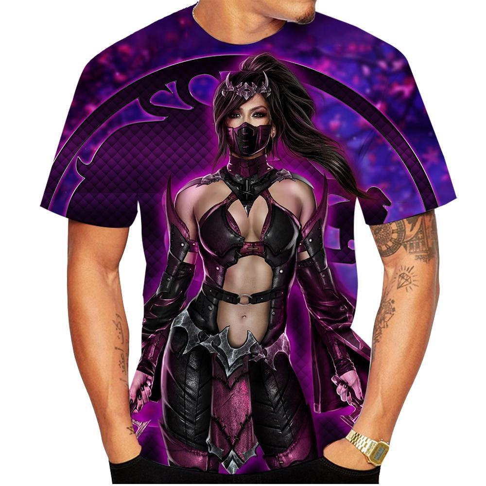 Новая летняя распродажа, мужская/женская футболка с принтом Mortal Kombat 3D, с короткими рукавами и круглым вырезом, размер плюс 100~6xl, размер больше