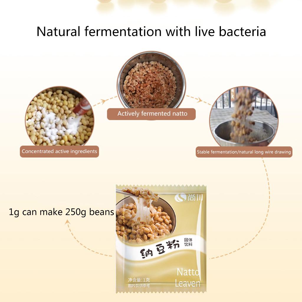 10X Порошок Натто Bacillus Subtilis Агент Наттокиназа Порошок Соевых бобов Для дома для здоровья Bacillus Subtilis Активный Н