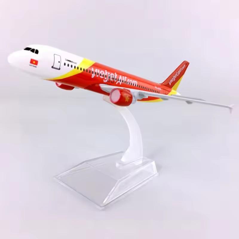 1/400 16 см Модель самолета для A320 Vietjet Airlines Сплав самолета с подставкой Декорация Сплав Металлическая модель